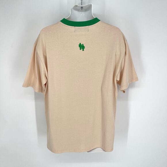 Homme + Femme NEW Core Logo Tee T-Shirt Mens Sz L Beige Green Heavy Cotton - Picture 3 of 6